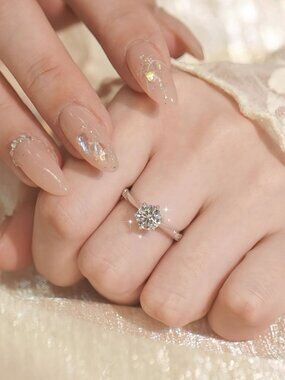 3/$35 NWT Adjustable Copper Round CZ Solitaire Ring Silver Tone